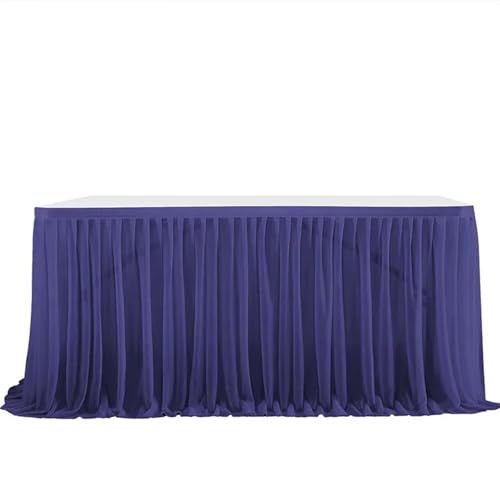 PBDEIOEOE Plissee-Tischrock Hochzeiten Geburtstag Abdeckung Hochzeit Party Tutu Tüll Hochzeit Party Home Decor(Deep Blue,4FT (122x77cm)) von PBDEIOEOE