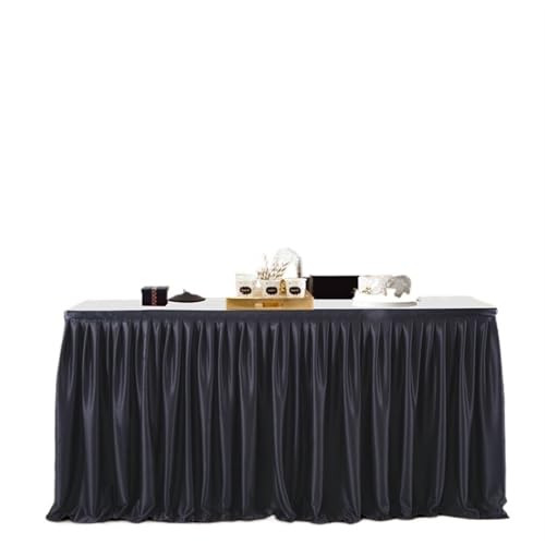 PBDEIOEOE Plissee-Tischrock Party Geburtstag Plissee Dessert Tischdecke Abdeckung Weddinging Home Hotel Tisch Dekor(Black,9FT 78X275CM) von PBDEIOEOE