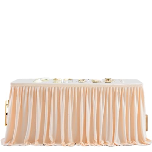 PBDEIOEOE Plissee-Tischrock Party Geburtstag Plissee Dessert Tischdecke Abdeckung Weddinging Home Hotel Tisch Dekor(Champagne,9FT 78X275CM) von PBDEIOEOE