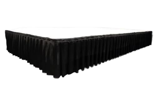 PBDEIOEOE Plissee-Tischrock Plissee Hochzeit Hintergrund Vorhänge Tisch Cothes for Geburtstag Bankett Stageing Event Party(Black,H60cm x L300cm) von PBDEIOEOE