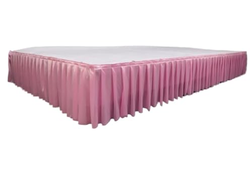 PBDEIOEOE Plissee-Tischrock Plissee Hochzeit Hintergrund Vorhänge Tisch Cothes for Geburtstag Bankett Stageing Event Party(Pink,H50cm x L300cm) von PBDEIOEOE