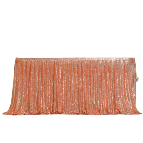 PBDEIOEOE Plissee-Tischrock Rechteckige Glitter Pailletten for Hochzeit Geburtstag Party Zubehör Home Dekoration(Champagne,70x250cm) von PBDEIOEOE
