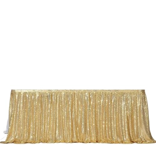 PBDEIOEOE Plissee-Tischrock Rechteckige Glitter Pailletten for Hochzeit Geburtstag Party Zubehör Home Dekoration(Gold,70x250cm) von PBDEIOEOE