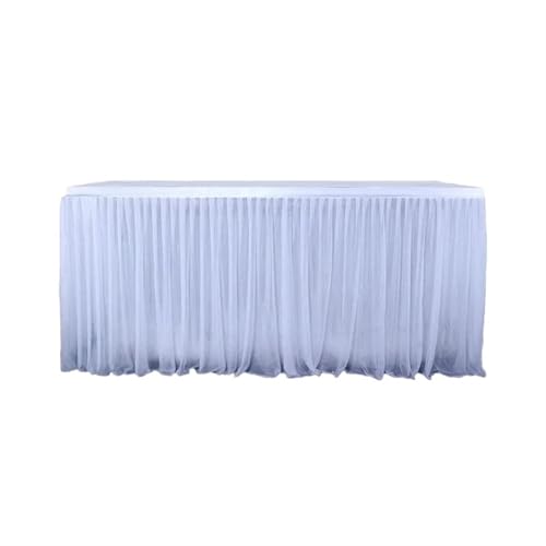 PBDEIOEOE Plissee-Tischrock Rechteckige Tischdecke, einfarbig, for Hochzeit, Party, Esszimmer, Urlaub, Party, Mittelpunkt(9FT 2.75X0.77M) von PBDEIOEOE