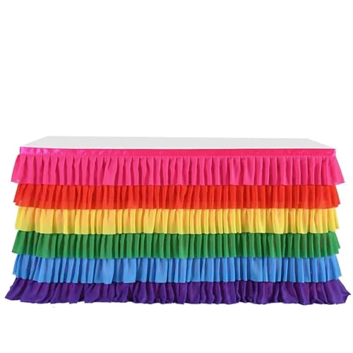 PBDEIOEOE Plissee-Tischrock Tüll Tutu Tischdecke Geschirr for Geburtstagsfeier Dekorationen Bankett Hochzeit Home Party Tisch Suppliesa(4,9FT 77X275cm) von PBDEIOEOE