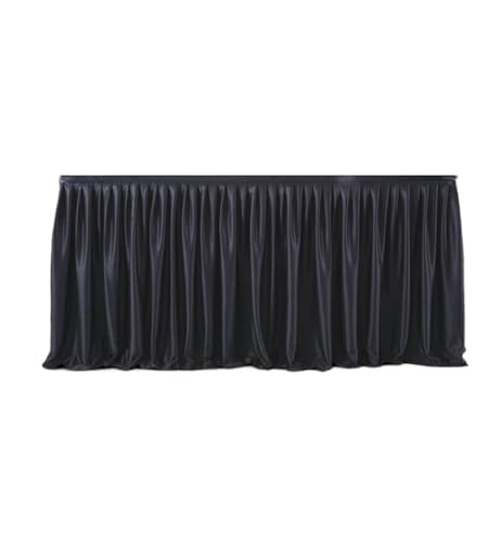 PBDEIOEOE Plissee-Tischrock Weiß for rechteckige Tische, Falten mit plissierten Rüschen for Party, Hochzeit, Geburtstag(Black,4ft(H78 L122cm)) von PBDEIOEOE