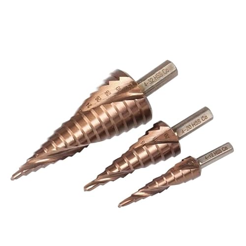 1/3 stücke 4-12/4-20/4-32mm HSS Bohrer Bit Kit M35 Kobalt Schritt Bits Spirale Nut dreieck Hex Schaft for Edelstahl(M35 Tri handle 3PCS) von PBNANHGZZ