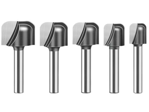 1/4/5 stücke 1/4 "1/2" Schaft Doppel Arc Runde Bottom Router Bit Stoßen Cutter Gravur Maschine trimmen Holzbearbeitung Werkzeug(5PCS 6.35 Shank SET) von PBNANHGZZ