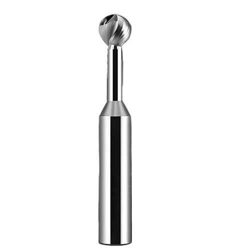 1 stück Wolframstahl-Hartmetall-Lollipop-Kugelfräser T-förmiger 2-Flöten-Bogenfräser R-Fräser for Schaftfräser aus Aluminium/Stahl(Uncoated,1dxR0.5xD4X50L) von PBNANHGZZ