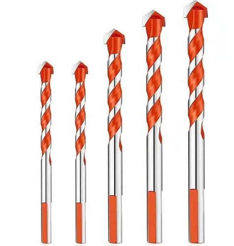 5/6/7/10 Stück 4–12 mm Multi-Material Dreieck Bohrer Set for Kunststoff Holz Stein Fliesen Beton Ziegel Glas(5PCS (6681012)) von PBNANHGZZ