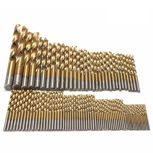 99-teiliges Titan-Bohrer-Set, Aluminiumlegierung, mit Aufbewahrungskoffer, Stahl, Holz, Kunststoff, Metall for Kupfer von PBNANHGZZ