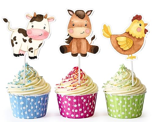 10 Stück Bauernhof-Cupcake-Topper, Boho-Bauernhoftiere, Partyzubehör für Geburtstag, Babyparty, Bauernhof-Themen-Dekoration 10 Stück Bauernhof-Cupcake-Topper, Boho-Bauernhoftiere, Partyzubehör für Geburtstag, Babyparty, Bauernhof-Themen-Dekoration von PC