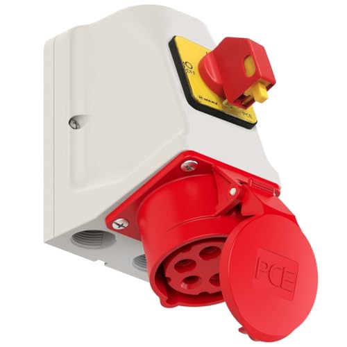 KOMBI Steckdose mit Trennschalter 0-1 M25 16A 5P 400V rot IP44 915-6w Zange 5907711106418 von PCE