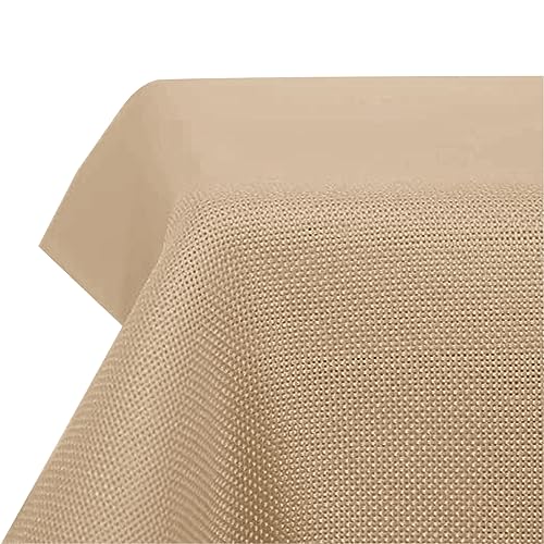 Tischdecke Leinenoptik Wasserabweisend Lotuseffekt Fleckschutz pflegeleicht abwaschbar schmutzabweisend Tischwäsche weich knitterfrei dekorative 130×175cm Kaffee von PCIUGXVN