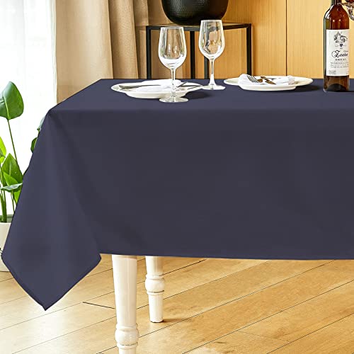 Tischdecke Leinenoptik Wasserabweisend Lotuseffekt Fleckschutz pflegeleicht abwaschbar schmutzabweisend Tischwäsche weich knitterfrei dekorative 130×175cm Navy blau von PCIUGXVN