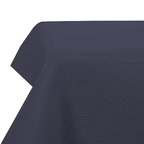 Tischdecke Leinenoptik Wasserabweisend Lotuseffekt Fleckschutz pflegeleicht abwaschbar schmutzabweisend Tischwäsche weich knitterfrei dekorative 150×210cm Navy blau von PCIUGXVN