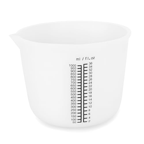 Silikon Messbecher 1 Liter, Groß Silikon Measuring Cups Messbecher Epoxidharz mit Skala, Flexible Silikonbecher für Labor Diy Handmade Küche Gießen Basteln Epoxidharzmessung - 1000ml / 36 oz Silikon Messbecher 1 Liter, Groß Silikon Measuring Cups Messbecher Epoxidharz mit Skala, Flexible Silikonbecher für Labor Diy Handmade Küche Gießen Basteln Epoxidharzmessung - 1000ml / 36 oz von PCXWTLN
