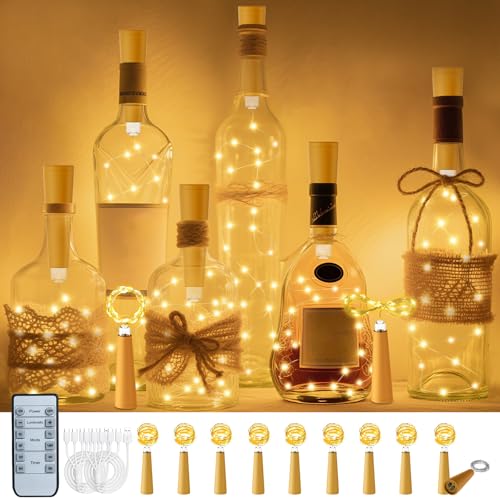 PChero 10er LED Korken Flaschenlicht mit Timer, 2M 20 LED Aufladbar USB Lichterkette mit Batterie und Fernbedienung, Weinflasche Flaschenlichterkette Korken für DIY Flaschen Hochzeit Party Innen Deko PChero 10er LED Korken Flaschenlicht mit Timer, 2M 20 LED Aufladbar USB Lichterkette mit Batterie und Fernbedienung, Weinflasche Flaschenlichterkette Korken für DIY Flaschen Hochzeit Party Innen Deko von PChero