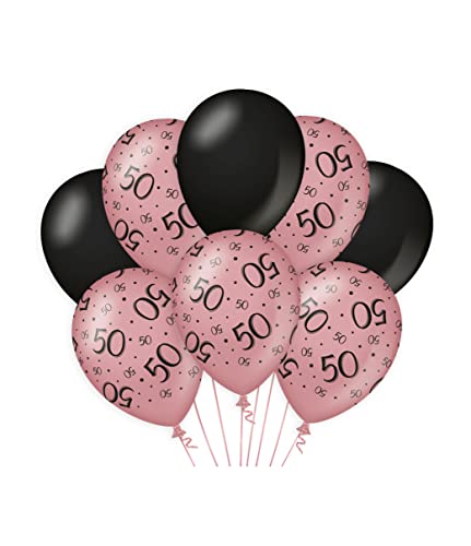 PD-Party 7023413 Classy Party Luftballons | Natürliche Rubber (Latex) | Geburtstag Feier Partei Dekoration - 50, Packung von 8, Rose/Schwarz, 30cm Länge x 30cm Breite x 30cm Höhe von PD-Party
