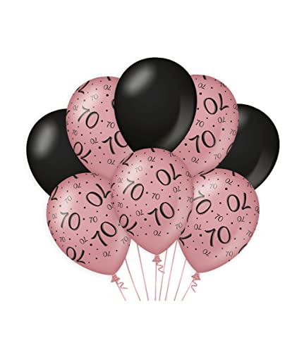 PD-Party 7023413 Classy Party Luftballons | Natürliche Rubber (Latex) | Geburtstag Feier Partei Dekoration - 70, Packung von 8, Rose/Schwarz, 30cm Länge x 30cm Breite x 30cm Höhe von PD-Party