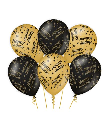 PD-Party 7031315 Classy Party Luftballons | Natürliche Rubber (Latex) | Geburtstag Feier Partei Dekoration - Happy Birthday, Packung von 6, 30cm Länge x 30cm Breite x 30cm Höhe von PD-Party