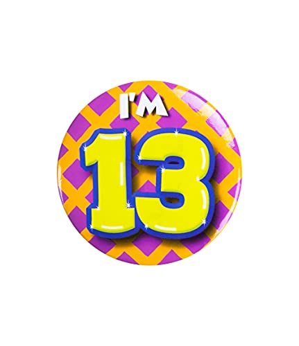 PD-Party 6014713 Birthday Badge | Geburtstag Metall Abzeichen | Partei Feier Knöpfe - I'm 13, Mehrfarbig, 5.5cm Länge x 5.5cm Breite x 0.5cm Höhe PD-Party 6014713 Birthday Badge | Geburtstag Metall Abzeichen | Partei Feier Knöpfe - I'm 13, Mehrfarbig, 5.5cm Länge x 5.5cm Breite x 0.5cm Höhe von PD-Party