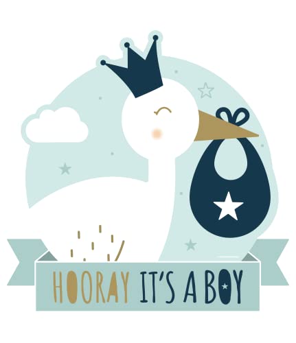 PD-Party 7005054 Party Dekoration Signs | Karton Zeichen | Fenster Dekoration - Newborn Baby Boy, Mehrfarbig, 50cm Länge x 50cm Breite x 0.2cm Höhe von PD-Party