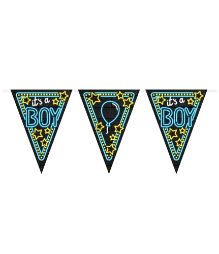 PD-Party 7012919 Neon Party Flaggen Dekoration - It’s a boy, Mehrfarbig, Festlich, Partei Zeit, Neon, Amme, 1000cm Länge x 30cm Breite x 0.1cm Höhe PD-Party 7012919 Neon Party Flaggen Dekoration - It’s a boy, Mehrfarbig, Festlich, Partei Zeit, Neon, Amme, 1000cm Länge x 30cm Breite x 0.1cm Höhe von PD-Party