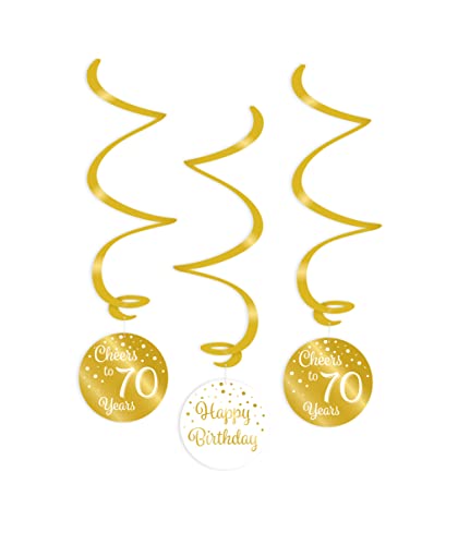 PD-Party 7023110 Swirl Dekoration | Elegant Stil | Hängende Dekoration - 70, Gold/Weiß, 14cm Länge x 14cm Breite x 70cm Höhe PD-Party 7023110 Swirl Dekoration | Elegant Stil | Hängende Dekoration - 70, Gold/Weiß, 14cm Länge x 14cm Breite x 70cm Höhe von PD-Party