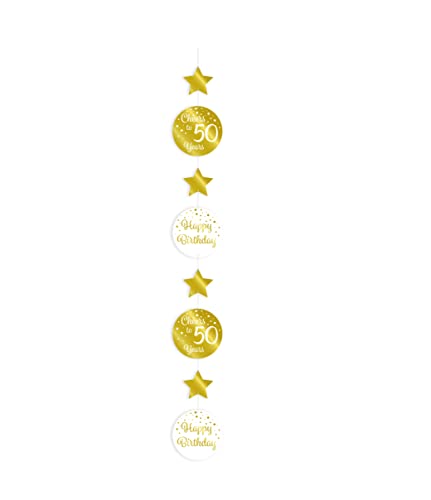 PD-Party 7023207 Plastik Hängend Partei Dekoration | Feierlichkeiten - 50, Gold/Weiß, 14cm Länge x 14cm Breite x 120cm Höhe PD-Party 7023207 Plastik Hängend Partei Dekoration | Feierlichkeiten - 50, Gold/Weiß, 14cm Länge x 14cm Breite x 120cm Höhe von PD-Party