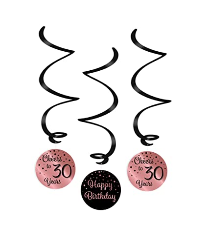 PD-Party 7024105 Swirl Dekoration | Elegant Stil | Hängende Dekoration - 30, Rosa/Schwarz, 14cm Länge x 14cm Breite x 70cm Höhe PD-Party 7024105 Swirl Dekoration | Elegant Stil | Hängende Dekoration - 30, Rosa/Schwarz, 14cm Länge x 14cm Breite x 70cm Höhe von PD-Party