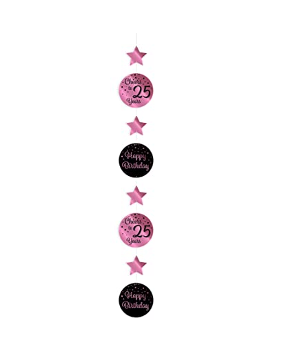 PD-Party 7024204 Plastik Hängend Partei Dekoration | Feierlichkeiten - 25, Rosa/Schwarz, 14cm Länge x 14cm Breite x 120cm Höhe PD-Party 7024204 Plastik Hängend Partei Dekoration | Feierlichkeiten - 25, Rosa/Schwarz, 14cm Länge x 14cm Breite x 120cm Höhe von PD-Party