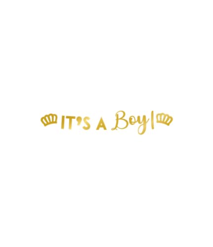 PD-Party 7025011 Fröhlich Design Buchstaben Banner Dekoration | Spezielles Thema | Partei Girlande – It's a Boy, Gold, 250cm Länge x 17cm Breite x 0.1cm Höhe von PD-Party