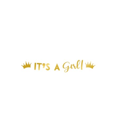 PD-Party 7025012 Fröhlich Design Buchstaben Banner Dekoration | Spezielles Thema | Partei Girlande – It's a Girl, Gold, 250cm Länge x 17cm Breite x 0.1cm Höhe von PD-Party