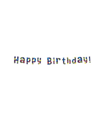 PD-Party 7025013 Fröhlich Design Buchstaben Banner Dekoration | Spezielles Thema | Partei Girlande – Happy Birthday, Mehrfarben, 250cm Länge x 17cm Breite x 0.1cm Höhe von PD-Party