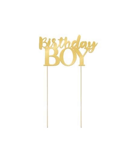 PD-Party 7025101 Birthday Boy Kuchen Topper Geburtstag Party Dekoration, Gold, 22cm Länge x 11.5cm Breite x 0.3cm Höhe PD-Party 7025101 Birthday Boy Kuchen Topper Geburtstag Party Dekoration, Gold, 22cm Länge x 11.5cm Breite x 0.3cm Höhe von PD-Party