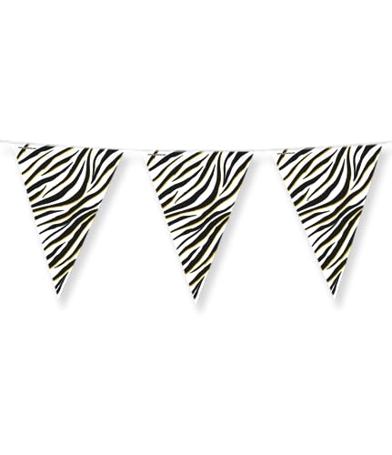 PD-Party 7031060 Foil Bunting | Vereiteln Wimpelkette, Doppelseitig, Dreieckig, Partei Dekoration Flaggen - Zebra, White/Black, 1000cm Länge x 30cm Breite x 0.1cm Höhe PD-Party 7031060 Foil Bunting | Vereiteln Wimpelkette, Doppelseitig, Dreieckig, Partei Dekoration Flaggen - Zebra, White/Black, 1000cm Länge x 30cm Breite x 0.1cm Höhe von PD-Party