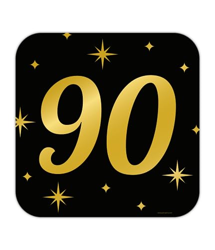 PD-Party - XXX. Zeichen / Fenster Dekoration für 90. Geburtstag - Deko Geburtstag - Jubiläum Dekoration - Schwarz Gold Deko - Party Deko - 90. Geburtstag Männer & Frauen - Geburtstags Deko - 50x50 cm von PD-Party