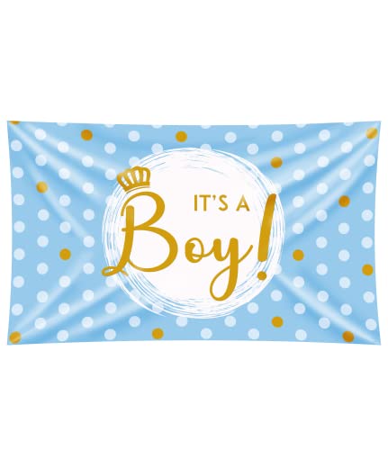 PD-Party 7036126 XXL Flagge | Party Banner | Festliche Feier | Partei Dekoration - It's A Boy, 150cm Länge x 90cm Breite x 0.1cm Höhe von PD-Party