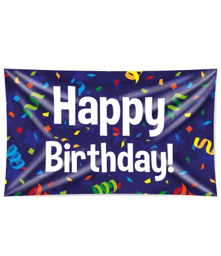 PD-Party 7036134 XXL Flagge | Party Banner | Festliche Feier | Partei Dekoration - Happy Birthday, 150cm Länge x 90cm Breite x 0.1cm Höhe PD-Party 7036134 XXL Flagge | Party Banner | Festliche Feier | Partei Dekoration - Happy Birthday, 150cm Länge x 90cm Breite x 0.1cm Höhe von PD-Party