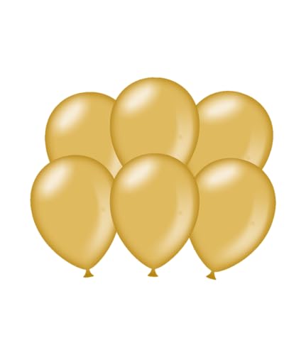 PD-Party 7036574 Party Luftballons | Natürliche Rubber (Latex) | Partei Dekoration, Pack von 6, Metallisch Gold, 30cm Länge x 30cm Breite x 30cm Höhe von PD-Party