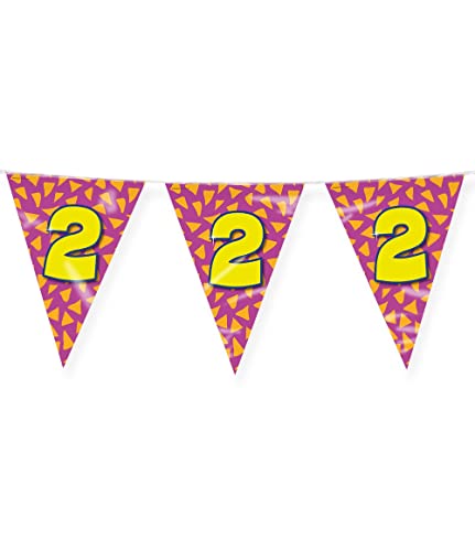 PD-Party 7042002 Happy Party Bunting - 2, Rosa/Gold, Doppelt-Seitige, Dreieckig, Folie Wimpelkette, 1000cm Länge X 30cm Breite X 0.1cm Höhe PD-Party 7042002 Happy Party Bunting - 2, Rosa/Gold, Doppelt-Seitige, Dreieckig, Folie Wimpelkette, 1000cm Länge X 30cm Breite X 0.1cm Höhe von PD-Party