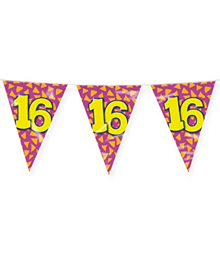PD-Party 7042016 Happy Party Bunting - 16, Rosa/Gold, Doppelt-Seitige, Dreieckig, Folie Wimpelkette, 1000cm Länge X 30cm Breite X 0.1cm Höhe PD-Party 7042016 Happy Party Bunting - 16, Rosa/Gold, Doppelt-Seitige, Dreieckig, Folie Wimpelkette, 1000cm Länge X 30cm Breite X 0.1cm Höhe von Party Dekoration