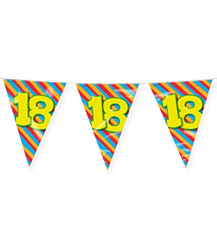 PD-Party 7042018 Happy Party Bunting - 18, Mehrfarbig, Doppelt-Seitige, Dreieckig, Folie Wimpelkette, 1000cm Länge X 30cm Breite X 0.1cm Höhe PD-Party 7042018 Happy Party Bunting - 18, Mehrfarbig, Doppelt-Seitige, Dreieckig, Folie Wimpelkette, 1000cm Länge X 30cm Breite X 0.1cm Höhe von Party Dekoration