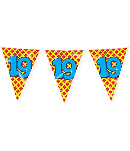 PD-Party 7042019 Happy Party Bunting - 19, Rot/Gelb, Doppelt-Seitige, Dreieckig, Folie Wimpelkette, 1000cm Länge X 30cm Breite X 0.1cm Höhe PD-Party 7042019 Happy Party Bunting - 19, Rot/Gelb, Doppelt-Seitige, Dreieckig, Folie Wimpelkette, 1000cm Länge X 30cm Breite X 0.1cm Höhe von Party Dekoration
