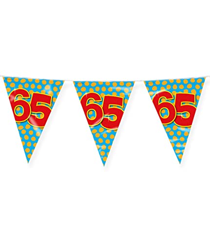 PD-Party 7042027 Happy Party Bunting - 65, Blau/Gold, Doppelt-Seitige, Dreieckig, Folie Wimpelkette, 1000cm Länge X 30cm Breite X 0.1cm Höhe PD-Party 7042027 Happy Party Bunting - 65, Blau/Gold, Doppelt-Seitige, Dreieckig, Folie Wimpelkette, 1000cm Länge X 30cm Breite X 0.1cm Höhe von PD-Party