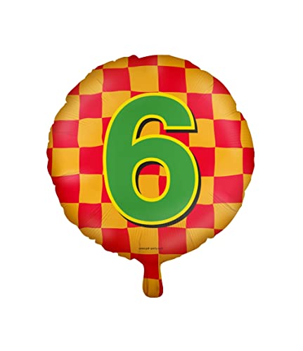 PD-Party 7042106 Happy Folie Luftballons | Festliche Feier | Partei Dekorationen - 6 Jahre, Rot/Gold, 46cm Länge x 46cm Breite x 46cm Höhe PD-Party 7042106 Happy Folie Luftballons | Festliche Feier | Partei Dekorationen - 6 Jahre, Rot/Gold, 46cm Länge x 46cm Breite x 46cm Höhe von PD-Party