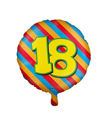 PD-Party 7042118 Happy Folie Luftballons | Festliche Feier | Partei Dekorationen - 18 Jahre, Mehrfarbig, 46cm Länge x 46cm Breite x 46cm Höhe PD-Party 7042118 Happy Folie Luftballons | Festliche Feier | Partei Dekorationen - 18 Jahre, Mehrfarbig, 46cm Länge x 46cm Breite x 46cm Höhe von Party Dekoration