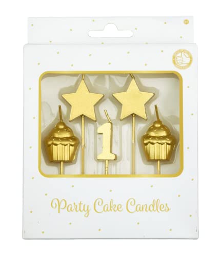 PD-Party - Geburtstagskerzen für Kuchen & Torten - Geburtstagsdeko - Goldene Kuchenkerzen für Geburtstagsfeiern von Kindern & Erwachsenen - Zahlenkerzen - Nummer Kerze - Größe 3 x 9 x 1 cm - 1 Jahre PD-Party - Geburtstagskerzen für Kuchen & Torten - Geburtstagsdeko - Goldene Kuchenkerzen für Geburtstagsfeiern von Kindern & Erwachsenen - Zahlenkerzen - Nummer Kerze - Größe 3 x 9 x 1 cm - 1 Jahre von PD-Party