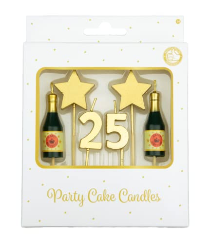PD-Party - Geburtstagskerzen für Kuchen & Torten - Geburtstagsdeko - Goldene Kuchenkerzen für Geburtstagsfeiern von Kindern & Erwachsenen - Zahlenkerzen - Nummer Kerze - Größe 3 x 9 x 1 cm - 25 Jahre PD-Party - Geburtstagskerzen für Kuchen & Torten - Geburtstagsdeko - Goldene Kuchenkerzen für Geburtstagsfeiern von Kindern & Erwachsenen - Zahlenkerzen - Nummer Kerze - Größe 3 x 9 x 1 cm - 25 Jahre von PD-Party